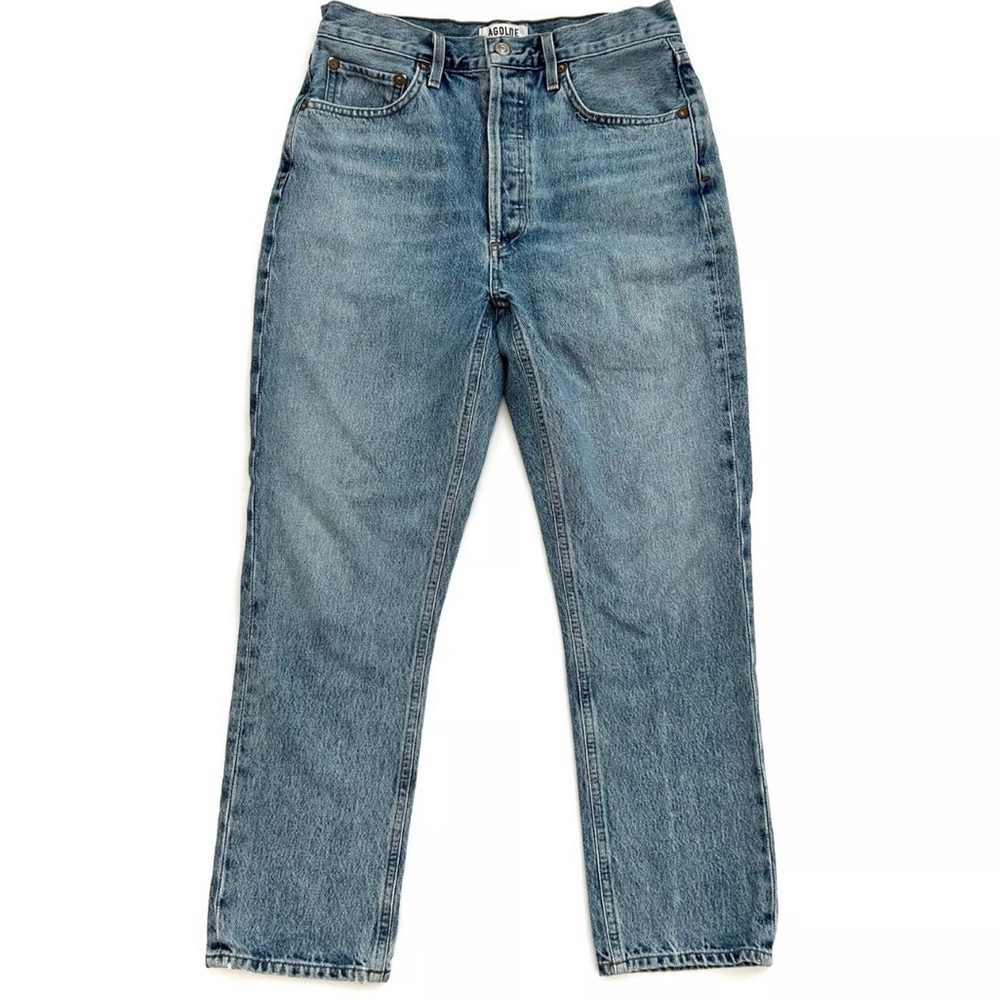 Agolde Riley high rise button fly straight leg jeans / size 26